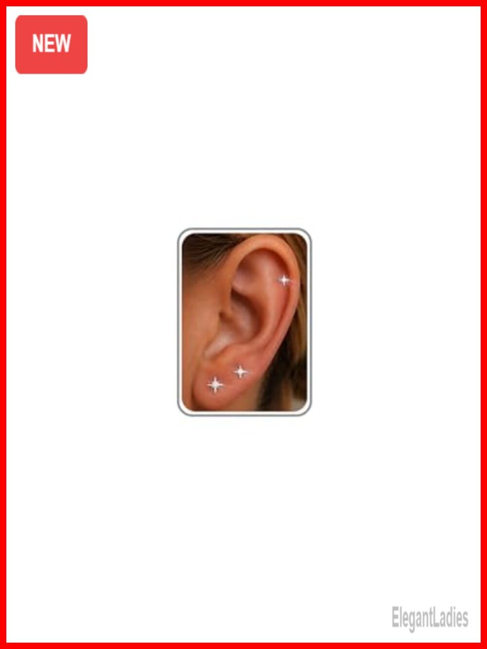 14K Silver Plated Flat Back Stud Earrings Hypoallergenic Helix Set